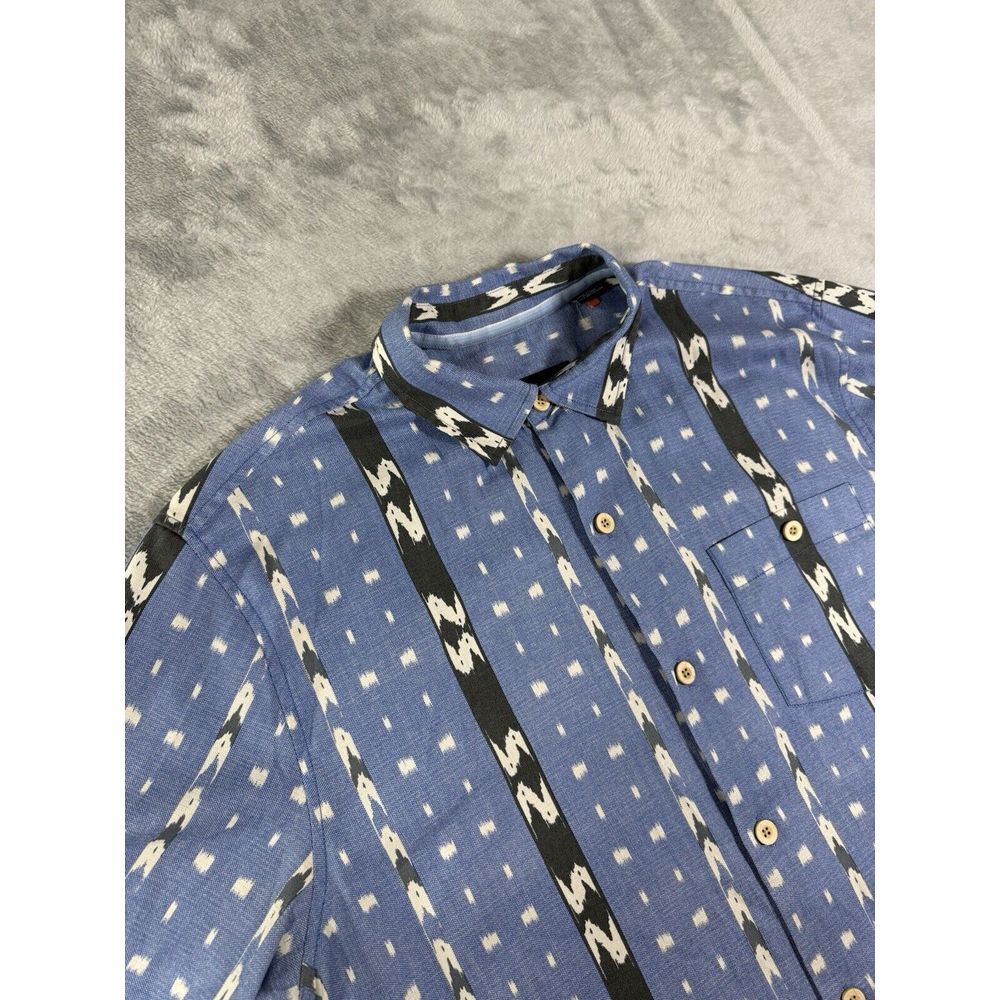 Tommy Bahama Shirt Men's Medium Island Zone Aztec Button Up Silk Blend